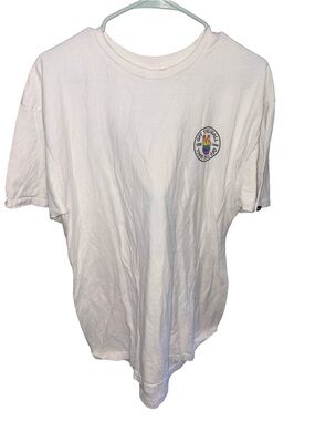Vans White Short Sleeve Tee with Small Multicolor Chest Patch